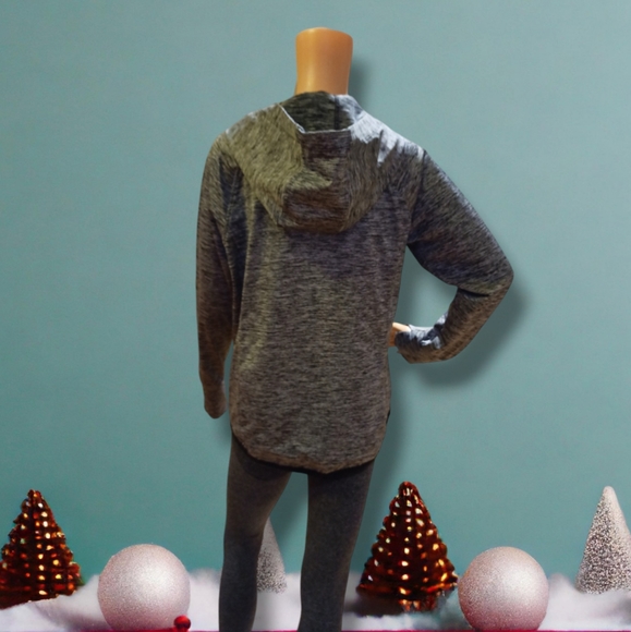 90 Degree By Reflex Women's Fleece Brushed Activewear Heathered Silver Hoodie - Picture 9 of 16